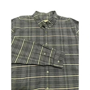 Fossil Button Up Shirt Mens Size XL Vintage Fit Blue/Gray Pocket Plaid Casual
